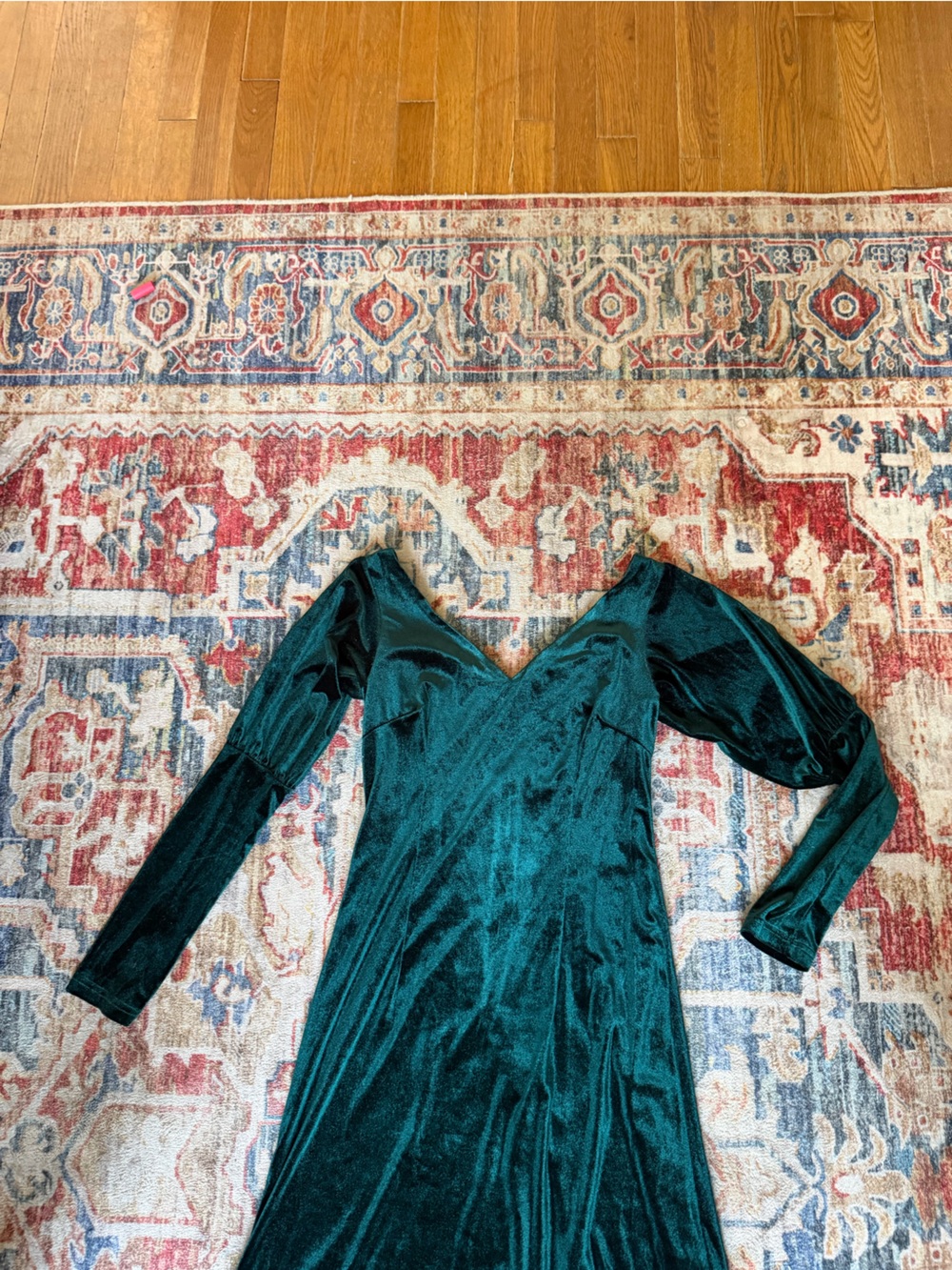 Green velvet gown